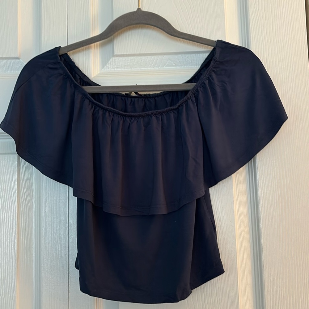 Women’s Navy Off the Shoulder Small Top